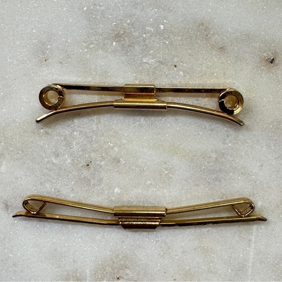 Lot Of 2 Vintage Gold-Tone Tie Clips – Hickok and Mid-Century Design - Picture 3 of 7